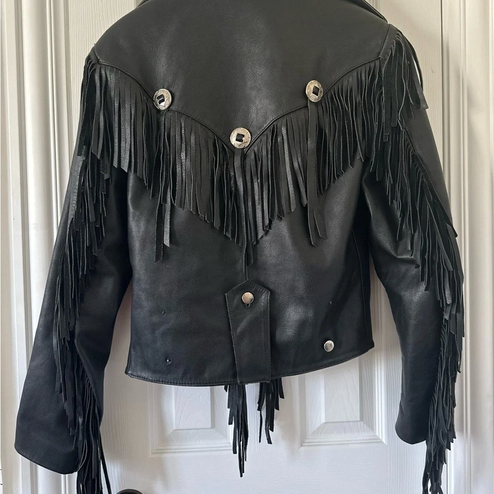 Vintage Leather Fringe Jacket - Picture 2 of 5